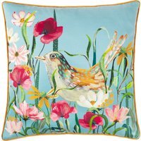Marais Bird Meadow Printed Chenille Cushion - Multicolour / Polyester - thumbnail 1