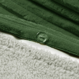Plush Cord Olive With Teddy Cosy Soft Fleece Reverse Duvet Set - Olive / 1 Duvet Cover & 1 Pillowcase / Single - thumbnail 3