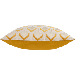 Ledbury Velvet Jacquard Cushion - Gold - thumbnail 3