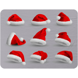 Collection Of Red Santa Claus Hats Soft Blanket - Blue - thumbnail 2