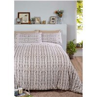 Arran Cotton Bedcover Duvet Set With Pillowcase - Natural / Single