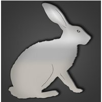 Rabbit Style 7 Silver Acrylic Mirror - Silver / 60cm / Engraved - image 1