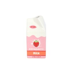 Strawberry Milk Carton Flower Vase Kawaii Ceramic Decor - Pink - thumbnail 5