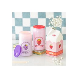 Strawberry Milk Carton Flower Vase Kawaii Ceramic Decor - Pink - thumbnail 2