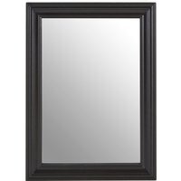 Sana Large Rectangular Wall Mirror with Linear Detail - Black