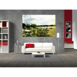 CountrySide Vintage Cow Art Print Wrapped on Canvas - Green / 112cm - thumbnail 2