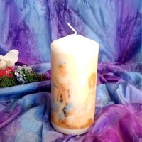 Christmas Pillar Candle Santa  - White / 12
