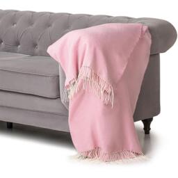 100 Acrylic Throw - 150cm x 125cm - Pink - thumbnail 4
