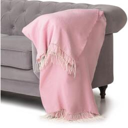 100 Acrylic Throw - 150cm x 125cm - Pink - thumbnail 5