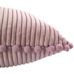 Elegant Polyester Cushion Cover with Pom Pom Detailing - Pink - thumbnail 3