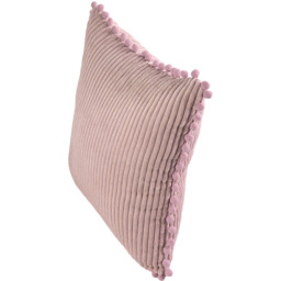 Elegant Polyester Cushion Cover with Pom Pom Detailing - Pink - thumbnail 5