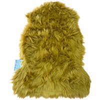 Luxury Faux Rabbit Fur Rug - Mustard Yellow