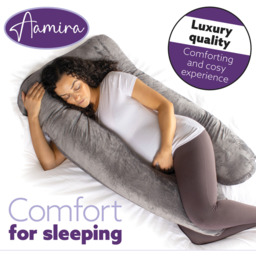 Aamira Dark Grey U-Shaped Pregnancy Pillow Memory Foam Full Body - Dark Grey - thumbnail 3