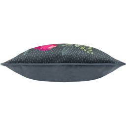 Wild Garden Posies Velvet Piped Cushion - Multicolour / Feather - thumbnail 3