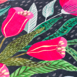 Wild Garden Posies Velvet Piped Cushion - Multicolour / Feather - thumbnail 4