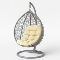 Egg Chair Cushion, Luxury Hanging Basket Swing Chair Cushion - Cream - thumbnail 1