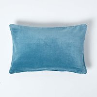 Homescapes Velvet Cushion Cover - Blue / 50cm / 1 - thumbnail 1