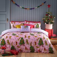 Purfect Christmas Duvet Cover Set - Pink/Lilac / Single - image 1