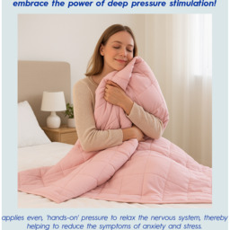Weighted Blanket with Storage Bag - 150 x 200cm - 8kg - Pink - thumbnail 2