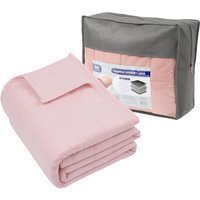 Weighted Blanket with Storage Bag - 150 x 200cm - 8kg - Pink - thumbnail 1