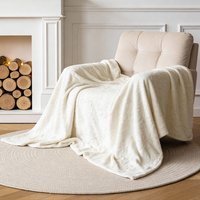 Soft Warm Plush Fuzzy Throw Blanket - Beige,150cm L x 100cm W - Beige / 150cm L x 100cm W - image 1