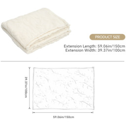 Soft Warm Plush Fuzzy Throw Blanket - Beige,150cm L x 100cm W - Beige / 150cm L x 100cm W - thumbnail 2