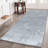 Modern Abstract Sprayed Grunge Texture Area Rugs - Grey / 60x220 cm Runner - thumbnail 1