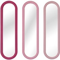 Set of 3 Pink Beaded Mirrors