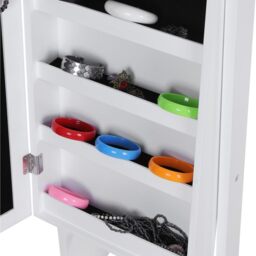 SONGMICS Jewelry Cabinet and Standing Mirror Box Two in One - White - thumbnail 4