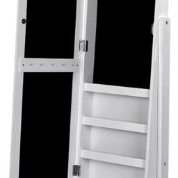 SONGMICS Jewelry Cabinet and Standing Mirror Box Two in One - White - thumbnail 2