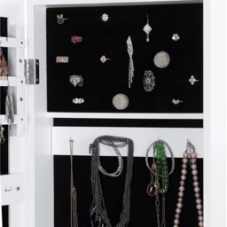SONGMICS Jewelry Cabinet and Standing Mirror Box Two in One - White - thumbnail 5