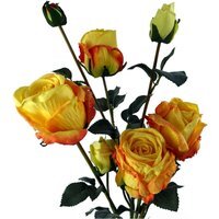 Yellow Rose Artificial Flower Spray Bundle 60cm - Yellow
