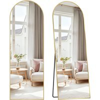 Floor Standing Full Body Mirror with Aluminium Frame - gold