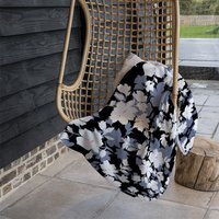 White Black Purple Flowers Blanket - Purple - image 1