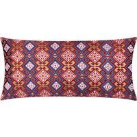 Laurel Embroidered Velvet Cushion - Ruby / 80 Polyester 20 Feather - thumbnail 1