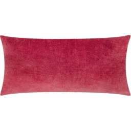 Laurel Embroidered Velvet Cushion - Ruby / 80 Polyester 20 Feather - thumbnail 2