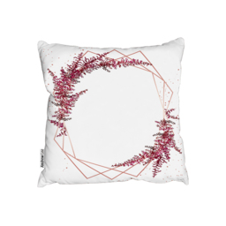 Pink Flower And Geometric Shapes Outdoor Cushion - Pink / 60cm - thumbnail 2