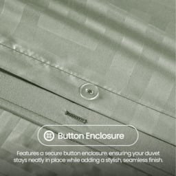 Premium Look Satin Geometric Patterened Duvet Set - Sage / Single - thumbnail 2