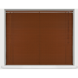 25mm Woodgrain PVC Venetian Blind - Dark Oak / 210cm / 105cm - thumbnail 2