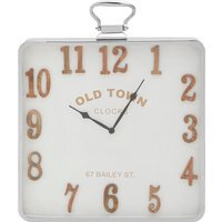 Hampstead Pocket Style Square Wall Clock - White