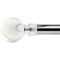 16-19mm Mineral Extendable Eyelet Metal Curtain Pole Set - Satin Silver / 120cm