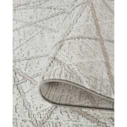 Perla Modern Abstract Linear Living Room Area Rug Metallic Sheen Axis-Grey - Grey / 170cm - thumbnail 4