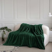 Snug Soft Chunky Ribbed Cord Plush Throw Blanket - Emerald / 200x240 - image 1