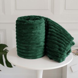 Snug Soft Chunky Ribbed Cord Plush Throw Blanket - Emerald / 200x240 - thumbnail 3