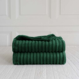 Snug Soft Chunky Ribbed Cord Plush Throw Blanket - Emerald / 200x240 - thumbnail 5