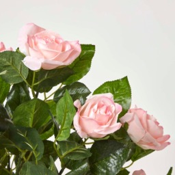 Homescapes Pink Potted Rose Tree Artificial Plant with green leaves, 90 cm - Pink - thumbnail 5