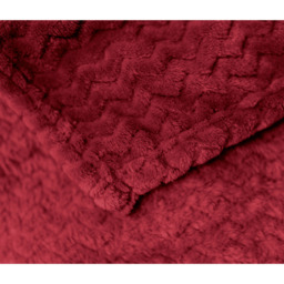 Snug Soft Chevron Patterned Blanket Mink Throw  - Red / 127x152 - thumbnail 3
