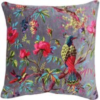 Paradise Velvet Cushion - Mink / Feather