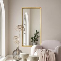 Naturalis Solid Oak Rounded Corner Leaner Wall Mirror - Brown - image 1