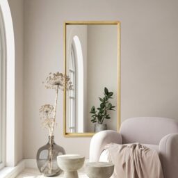 Naturalis Solid Oak Rounded Corner Leaner Wall Mirror - Brown - thumbnail 5